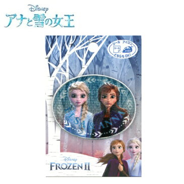 PO【 Disney　アナと雪の女王 2　刺繍ワッペン　アナ＆エルサ　丸形　MY6003-MY448】ディズニー　グッズ　こども　子ども　女の子　保育園　小学生　ワッペン　アップリケ　接着　手さげ袋　シール　アイロン　デコシール　刺繍　かばん　女児　リメイク　アナ雪