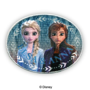 PO【 Disney　アナと雪の女王 2　刺繍ワッペン　アナ＆エルサ　丸形　MY6003-MY448】ディズニー　グッズ　こども　子ども　女の子　保育園　小学生　ワッペン　アップリケ　接着　手さげ袋　シール　アイロン　デコシール　刺繍　かばん　女児　リメイク　アナ雪