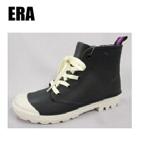 【ERA イーラ レディース レインシューズ 7611-02 ネイビー】婦人 高校生 かわいい 雨具 レイン シューズ レインブーツ ブーツ 長靴 ショートブーツ 紐付き 防水 女性 大人 ハイカット 婦人靴 レディースブーツ レディースシューズ 雨の日グッズ