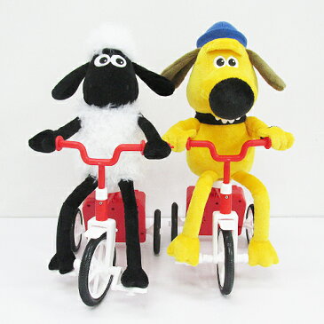 【ひつじのショーン　お散歩　三輪車ギミック　ぬいぐるみ】Shaun the Sheep　グッズ　ひつじのショーングッズ　プレゼント　人気　かわいい　人形　プレゼント　動く　おさんぽ　自動　動くおもちゃ　ウォレスとグルミット　ビッツァー シャーリー　自転車　ビッツァー