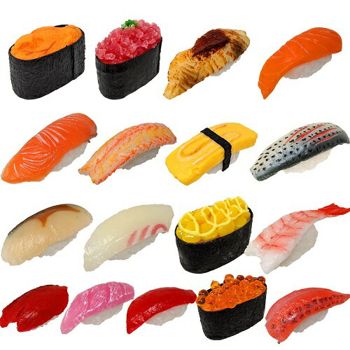 送料無料 17個セット 本物と同じ大きさ サンプル すし スシ 寿司キーホルダー リアルフード 日本土産 トロ サーモン プレゼント セット おすし ショップ おみやげ ウニ すしキーホルダー リアル 日本食 食品 イクラ お土産