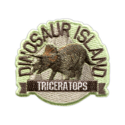 PO【学研の図鑑　恐竜　トリケラトプス　アイロン接着　ワッペン　ZL03 】こども　キャラクター　子ども　手さげ袋　刺繍　アップリケ　幼稚園　小学生　男の子　男児　子ども　子供　アイロン　シール　グッズ　ジュラシック　恐竜　ジュラシックワールド　恐竜グッズ