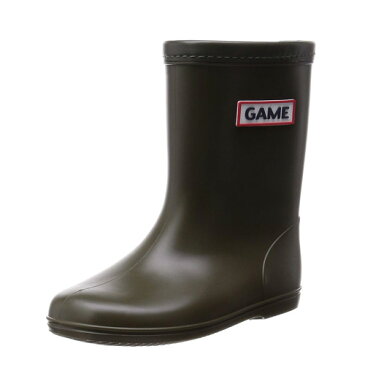 【GAME　キッズ　レインブーツ　GAME738　カーキ　13〜19cm】長靴　レイン　幼稚園　キッズブーツ　雨具　ブーツ　ハイカット　ゲーム　ブランド　おしゃれ　かわいい　防水　男の子　女の子　男女兼用　男児　女児　幼児　軽い　軽量　ベビー　幼児