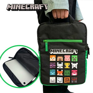 KT【Minecraft　タブレット　ケース　グリーン】ガジェットケース　iPad　小学校　授業　パソコン　バッグ　グッズ　学校　キャラクター　キッズ　かばん　カバン　鞄　かわいい　雑貨　アパレル　こども　まいぜん　シスターズ　マインクラフト　マイクラ　男児　男の子
