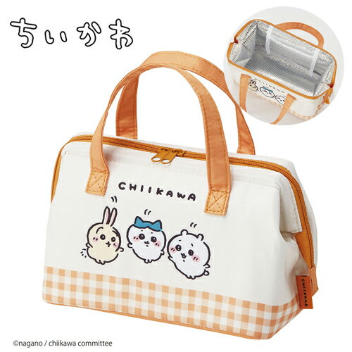 SK【ちいかわ　保冷　保温　がま口　ランチ　バッグ】キャラクター　グッズ　アルミ　バッグ　鞄　かばん　買い物　トート　ショッピング　マチ　ペットボトル　ポケット付き　お弁当　おべんとう　弁当　手提げ　お弁当箱　可愛い　グッズ　ミニトート　アイス　アルミ蒸着のサムネイル