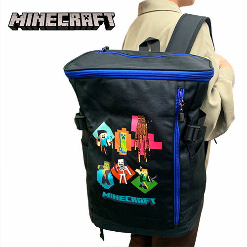 送料無料【KT Minecraft キッズ BOX スクエア リュック BL 20L】小学生 クリーパー グッズ キャラクター かばん カバン 鞄 リュックサック バックパック 雑貨 アパレル こども ボックス マイン…