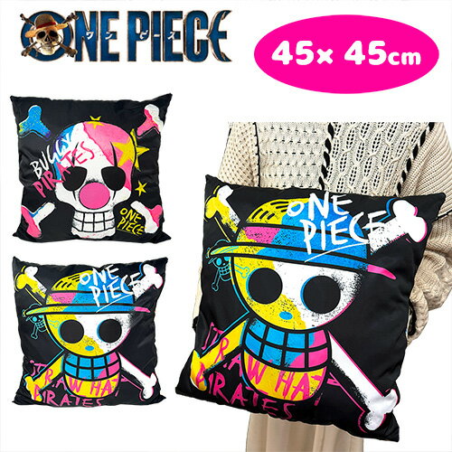 楽天PIRATES SHOP 楽天市場店特価【Netflix　ONE PIECE　クッション　麦わらの一味　バギー海賊団】ネットフリックス　ワンピース　スクエア　ソファクッション　ルフィ　バギー　インテリア　雑貨　プレゼント　映画　洋画　ドラマ　実写　グッズ　海賊旗