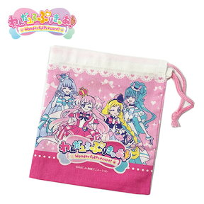 OK【わんだふる　ぷりきゅあ!　コップ袋 】日本製　コップ　カップ　入れ　キャラクター　グッズ　巾着袋　巾着　お弁当　弁当　おべんとう　女の子　女児　かわいい　小物入れ　小物袋　袋　ワンダフル　プリキュア　キュアワンダフル　ワンダフルパクト　2024年