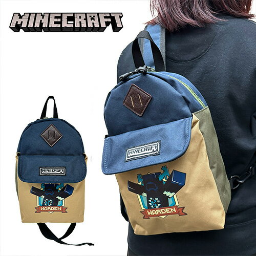 KT【Minecraft　キッズ　ボディバッグ　ネイビー　ウォーデン　1T4318H】グッズ　ポーチ　キャラクター　キッズ　かばん　カバン　鞄　かわいい　雑貨　アパレル　こども　小学生　男児　男の子　ボディ　バッグ　斜めかけ　ショルダー　クリーパー　switch　ケース 1