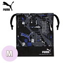 EM【PUMA 巾着 M サイズ 日本製】袋 巾着袋 タオル 上履き 入れ キャラクター 袋 グッズ 小物入れ 弁当 男児 男の子 上履 うわぐつ 弁当箱 コップ シューズ 入れ サッカー スポーツ ブランド プーマ かばん