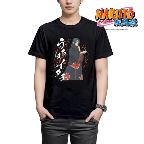 FP【NARUTO ナルト メンズ レディース うちはイタチ なりきり Tシャツ BK】仮装 コスプレ パーティ キャラクター 男女兼用 紳士 婦人 大人 服 ...