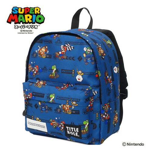 FP【マリオカート 　レーシング　キッズ　リュック　ネイビー　13L】マリオ　スーパーマリオ 　デイバ..