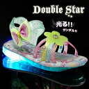 KM【Double Star ユニコーン 光る バック サンダル 4964-01 レインボー 15~19cm 】フラッシュ スニーカー 靴 女の子 子ども グッズ 女児 シューズ キッズ ミュール 風 光る靴 ベルト くつ 16cm 17cm 18cm 19cm ダブルスター ゆめかわ ノンキャラ(4)
