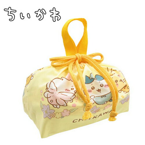 EM【ちいかわ 　弁当　巾着袋　フェアリーフラワー】ランチ巾着　巾着弁当袋　弁当袋　給食　巾着　巾着袋　袋　お弁当袋　弁当入れ　お弁当　小物入れ　給食袋　ランチ用品　ランチ　グッズ　おべんとう　弁当　グッズ　遠足　うさぎ　ハチワレのサムネイル