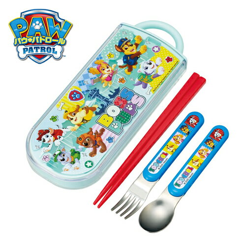 SK【パウ・パトロール　スライド式　トリオセット　026】日本製　箸　箸箱　ハシ　お箸　おはし　はし..