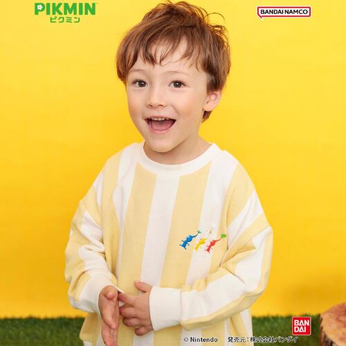 送料無料【BREEZE　ピクミン　PIKMIN　キッズ　カラフル　裏毛　トレーナー　YE】子ども　キャラクター..