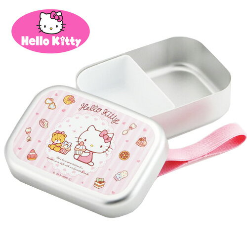 SK【Hello Kitty　アルミ　弁当箱　ケーキ柄　日本製】キティ　キティちゃん　弁当箱 　ランチボックス　幼稚園　子ども　キャラクター　おでかけ　グッズ　こども　子ども　小学生　女の子　女児　弁当グッズ　アルミ製　保温庫　電子レンジ OK　アルミ弁当箱　サンリオ