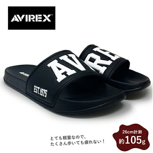 【 AVIREX　ユニセックス　サンダル　ブラック　4620