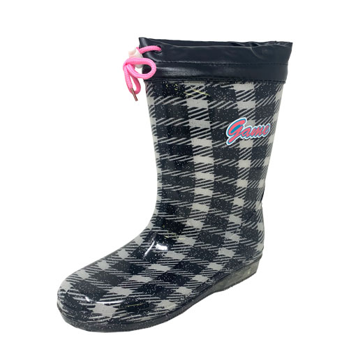 特価【GAME　ジュニア　レインブーツ　GAME　1764-01　BK　23cm】長靴　中学生　キッズブーツ　雨具　..