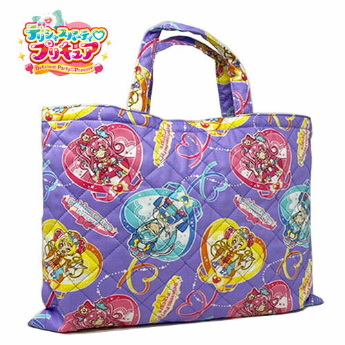 MS【デリシャス　パーティ　プリキュア　キルト　レッスンバッグ　日本製　QPQ4-2100】かばん　こども　カバン　おでかけ　グッズ　塾　習い事　そろばん　キルトバッグ　手提げ　てさげ　学校カバン　勉強　女の子　鞄　女児　キュアプレシャス　コメコメ　パーティ―