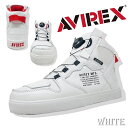 送料無料【 AVIREX　DICTATOR　リール　スニーカー　AV2278-01　WHITE】フリーロック　アヴィレックス　ブランド　紳士　婦人　ユニセックス　メンズ バイカー　シューズ　フィット　