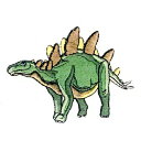 INA【恐竜　ダイカット　ワッペン　ステゴサウルス　DSW008】 子ども　キャラクター　グッズ　ワッペン　ダイナソー　ジュラシック　シール　ワッペン　アップリケ　接着　手さげ袋　アイロン　デコシール　刺繍　かばん　アイロン接着 デコ　生物　動物