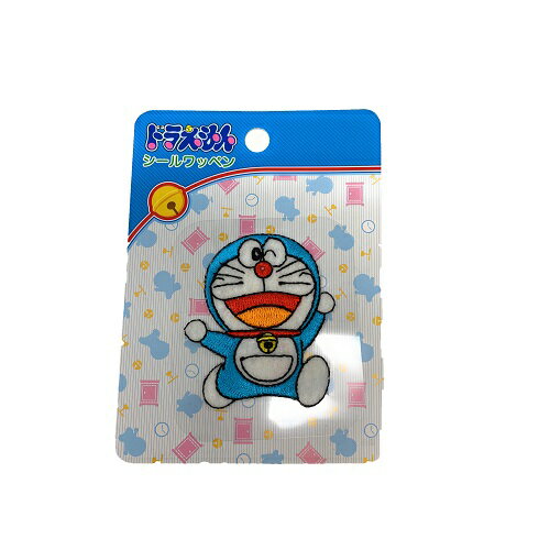 INA【ドラえもん シールワッペン 両手上げポーズ EMW005】子ども キャラクター グッズ 可愛い シール ワッペン アップリケ 刺繍 アイロン 接着 入学 入園 刺繍ワッペン スモッグ 上履き入れ