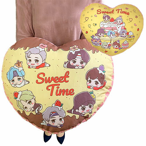 【TinyTAN　SweetTime　プレミアム　ハート型　クッション　MIC Drop　50×40cm】BTS　BT21　クッション　枕　インテリア　グッズ　寝具　大きい　まくら　枕　防弾少年団　抱き枕　Dynamite　ヒップホップ　バンタン　公式 JIN　SUGA　J-HOPE　RM　V　Jimin　Jung Kook