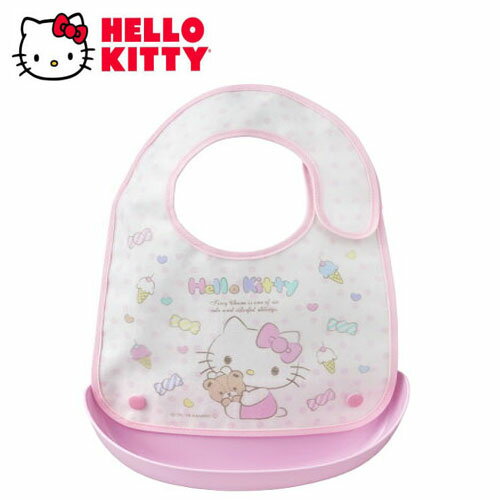 楽天PIRATES SHOP 楽天市場店OK【Hello Kitty　日本製　ベビー　エプロン】お食事　エプロン　グッズ　幼児　こども　弁当　幼稚園　子ども　グッズ　スタイ　赤ちゃん　用品　キャラクター　グッズ　ごはん　ハローキティ　キティ　キティちゃん　女の子　女児