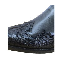 9/7入荷【RICHARDSMITHウエスタンブーツ92912】ミッドカットブーツサイドジップ先尖がり黒カウボーイブーツサイドゴアお兄系メンズ紳士ショートリングブーツウエスタンカウボーイヴィンテージ加工サイドジップリチャードスミス
