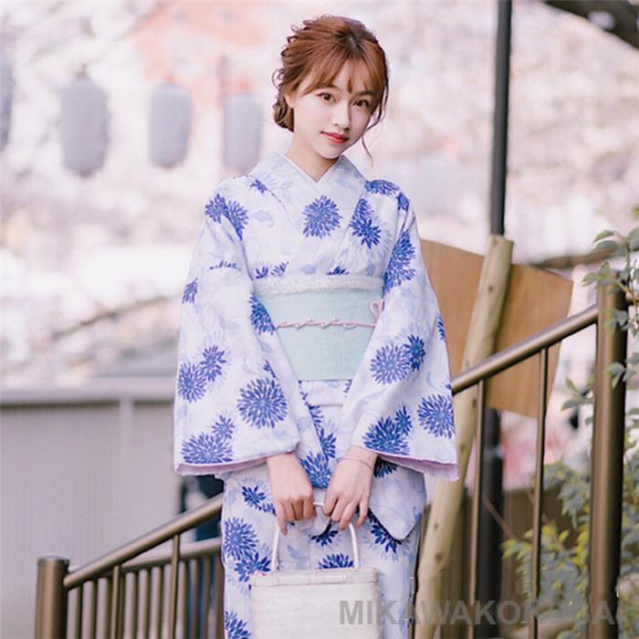 facial salon RAPPORTの浴衣 レディース 花柄 和服 浴衣 女性用 コスチューム 浴衣 可愛い 和装 和風 着物 祭り 盆踊り プレゼント 花見 祭り 浴衣セット ゆかた｜アングル2
