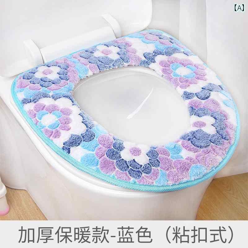 便座 クッション 冬 暖かい シート 家庭用 ユニバーサル ふわふわ モコモコ かわい...