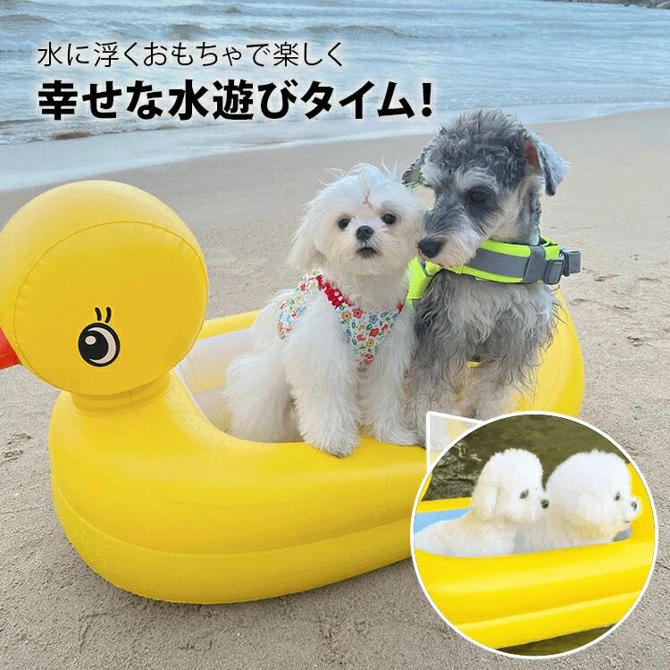 ペットおもちゃ水に浮く空気入れ水遊びかわいいプールドッグウェア安全安心お風呂犬用プールおもちゃ浮く空気入れ付き