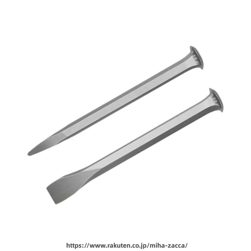 2本セット石材彫刻用ノミ石工用ノミ平型と尖型多機能レンガサンドブラスト表面手ノミ