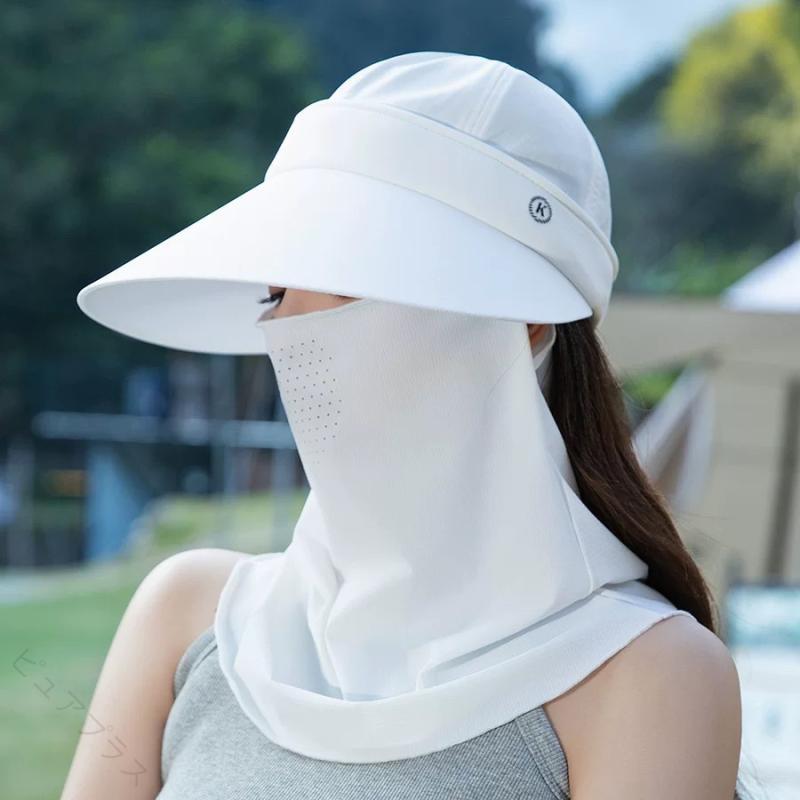 女性用ゴルフ帽子つば広日焼け防止紫外線対策サンシェードネックガードスポーツ用軽量通気性速乾おしゃれカーキブラックグレーピンクアウトドア夏帽子UVカットランニ