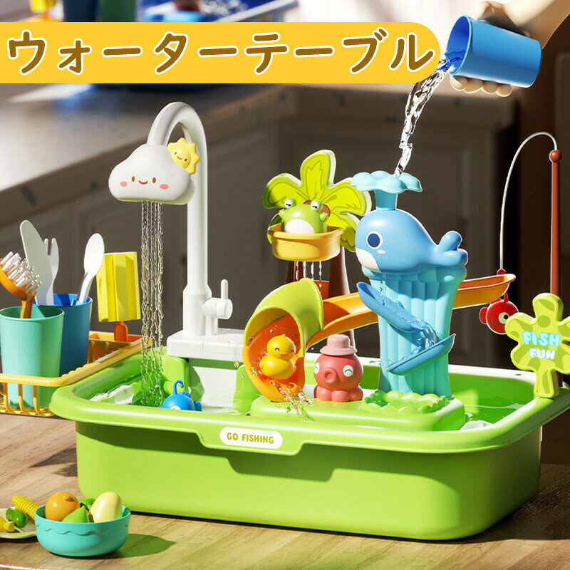 商品説明多機能変形洗面器ただの水遊びじゃない！洗面器が大変身！釣り・滑り台・噴水付きで、毎日が新しい遊びの冒険に！磁石で楽々釣り遊びカラフルな魚やアヒルを「パチン！」と簡単釣り上げ！小さなお子様も安心の安全設計。アヒル型ウォータースライダー水の流れと共にスイスイ滑る！手作り水流でワクワクが止まらない！お片付け促進設計付属の水切りカゴが収納場所に。遊んだ後はおもちゃをぴかぴかに乾燥＆整理整頓！4色カラーバリエーションフレッシュグリーン、サンシャインイエロー…キッチンにも遊びにも映える可愛いデザイン！お子様の大好きな色を選べる♪