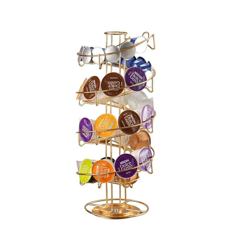 rapport-selectのネスカフェ用ドルチェグストネスプレッソカプセルホルダー螺旋35枚収納可能回転式ドルチェコーヒーカプセルディスプレイスタンドカプセル収納縦型ポーションラックおしゃれコーヒー｜アングル3