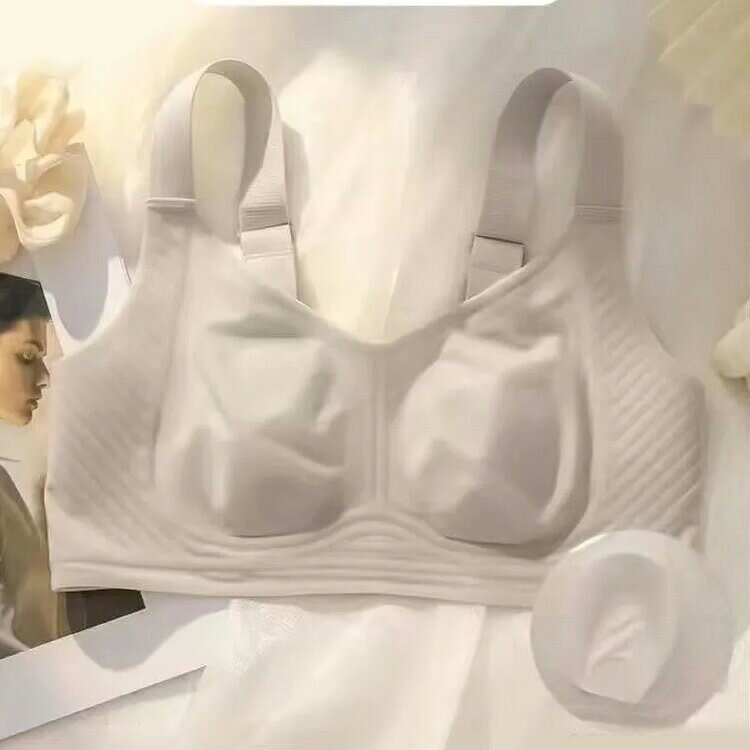 2枚セット小さく見せるブラジャー夏用超薄シームレスブラノンワイヤー胸が小さく見えるブラレディースブラジャー補正下着薄手インナー大きサイズ rapport-select-10007809 rapport-select サンプル画像2