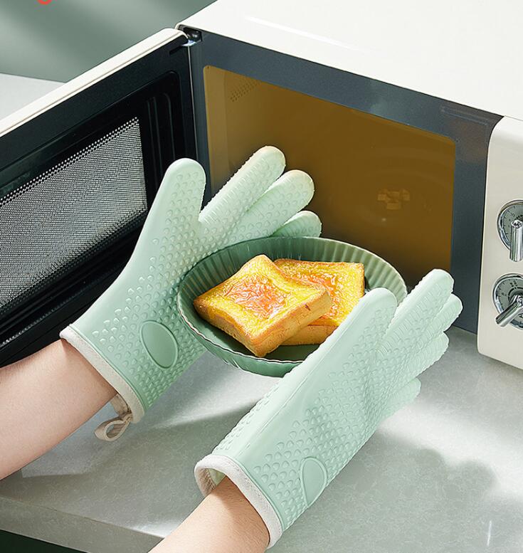 送料無料オーブンミトン耐熱5本指両手用キッチングローブ耐熱ミトン鍋つかみ耐熱グ...