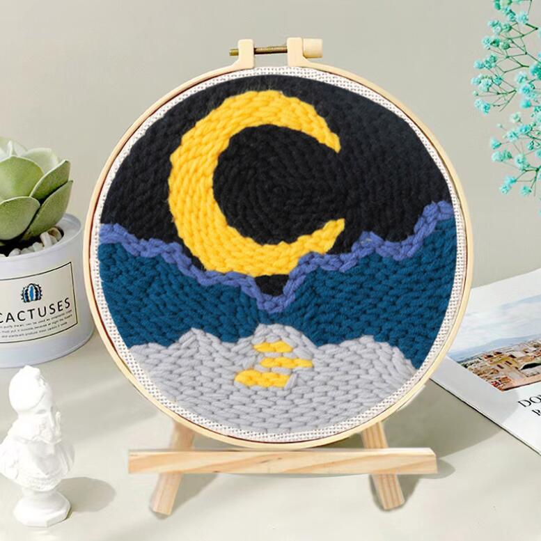 送料無料パンチニードルキット刺繍セット簡単初心者ニードルキット材料道具キット刺繍スターターキット可愛い毛糸糸アー