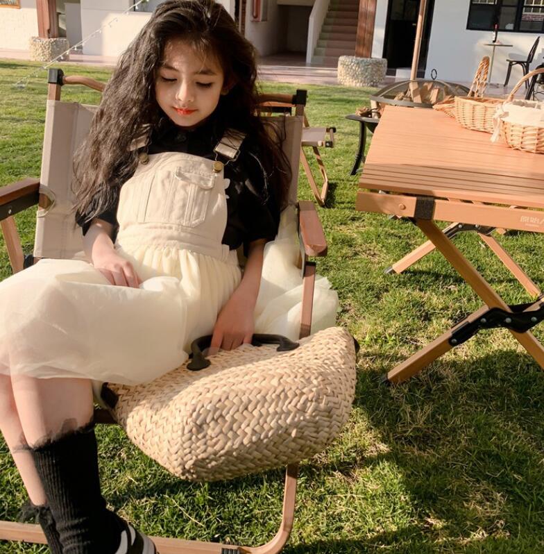 ジャンスカートサロペットワンピースチュールスカート子供服女の子ワンピースオー...