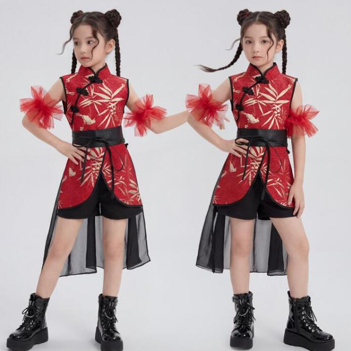 ジャズダンス衣装中華風ダンス衣装女の子ジャズダンス衣装子供ダンス衣装ダンス衣装ヒップホップ女の子ダンス衣装夏キッズダンスセット普段着可愛いダンス衣装ダンス衣装可愛いチアダンス衣装卒業式入学式イベント運動会110-180cm