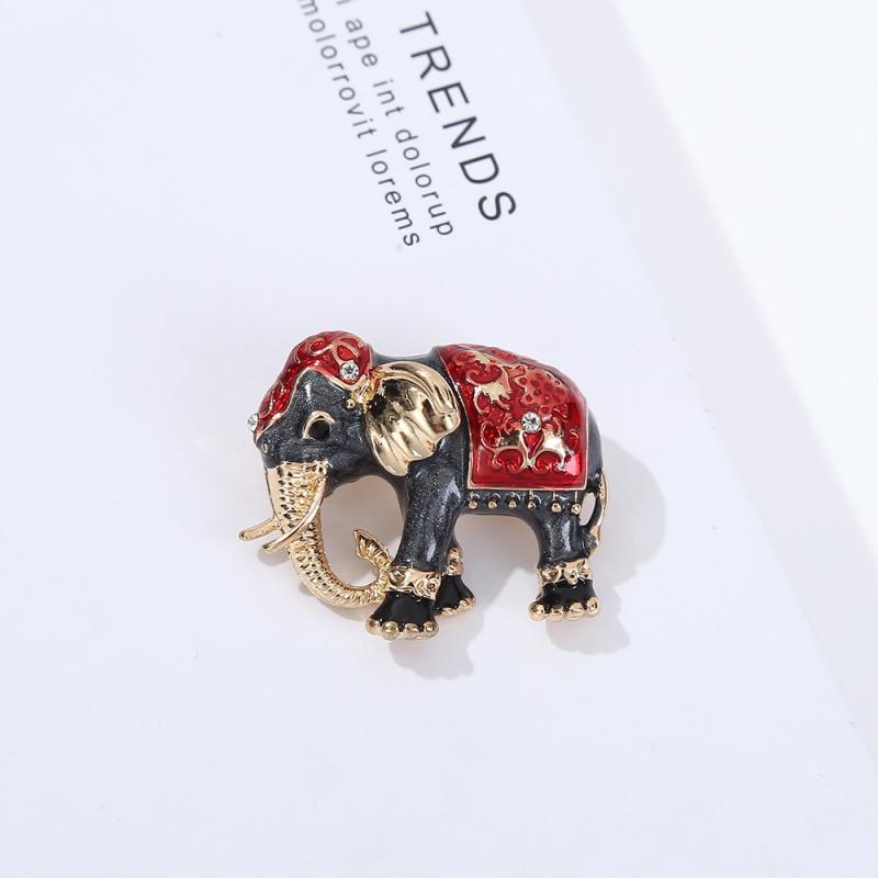 ブローチ レディース ミニ象 エナメル レトロ 胸針 シャツ ピン セーター アクセサリー 胸花 かわいい 象モチーフ 金属 日常使い 女性用 トップス 装飾