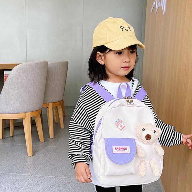 rapport-selectのバッグ子供ぬいぐるみ付き人形付きキッズクマ通園ベビーリュックバッグパック男の子遠足女の子アニマル動物かわい｜アングル2