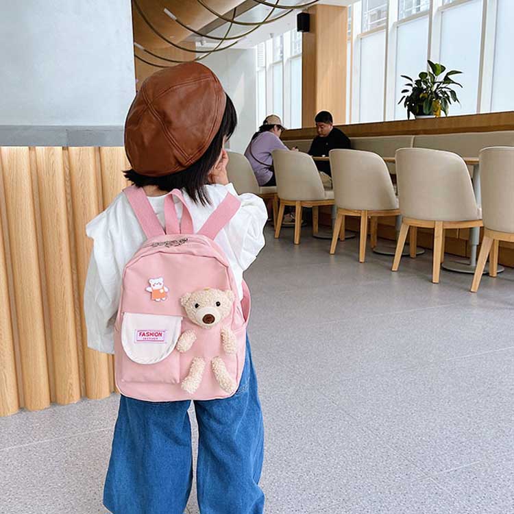 rapport-selectのバッグ子供ぬいぐるみ付き人形付きキッズクマ通園ベビーリュックバッグパック男の子遠足女の子アニマル動物かわい｜アングル3