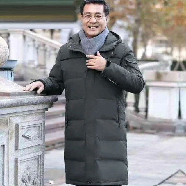 フェザダウン軽い暖か厚手スタンドカラーフード付きダウンジャケットコートスリム冬服父紳士シニアメンズロング rapport-select-10030842 rapport-select サンプル画像3