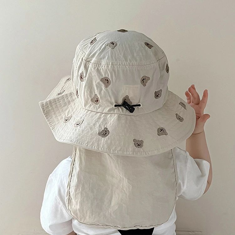 折り畳み夏お洒落ハット速乾赤ちゃんタレ付き出産祝い春秋女の子ナチュラルバケッ...