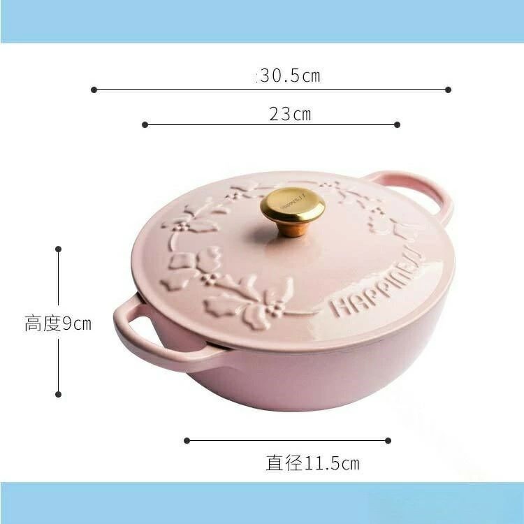 鍋両手鍋なべ23cmガス火対応おしゃれでかわいい北欧デザイン保温機能付きキッチン用品時短料理に便利な調理器具ピンクレッド rapport-select-10029935 rapport-select サンプル画像3
