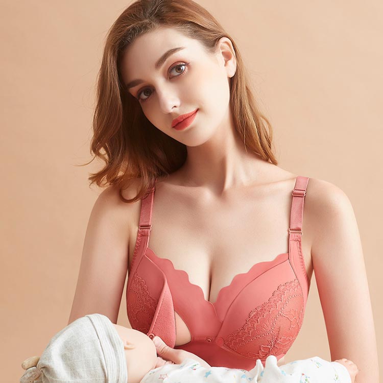 rapport-selectの送料無料 授乳ブラ マタニティブラ 前開き ノンワイヤー オープンフロント レース 大きいサイズ 垂れ防止 スナップボタン式 授乳 ブラ 授乳ブラジャー 大きいサイズ マタニティ インナー 産前 産後 授乳用 ブラジャー バストケア 授乳服 授乳用 ブラ ブラジャー かわいい｜アングル3