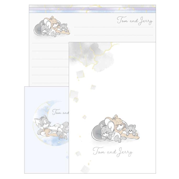 【送料無料】トムとジェリー ボリュームアップレター grayish tone カミオジャパン 060103 手紙 てがみ レターセット